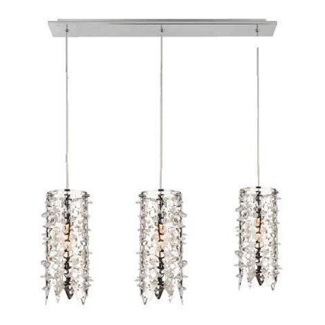 VITRA závěsné svítidlo 3x E14 40W bez zdroje 60cm IP20, nerezová ocel/křišťál
