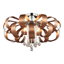 RIBBON CRYSTAL stropní svítidlo 6x G9 33W bez zdroje 60cm IP20, saténová měď