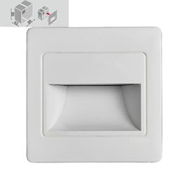 STEP LIGHT schodišťové svítidlo LED 1,5W 120lm 4000K 8,6cm hranaté IP20, bílé