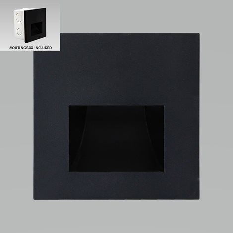 STEP LIGHT SUNNY schodišťové svítidlo LED 1W 60lm 4000K 8,7cm hranaté IP20, černé 1