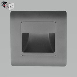 STEP LIGHT schodišťové svítidlo LED 1W 95lm 4000K IP20 8,6cm hranaté IP20, tmavě šedé
