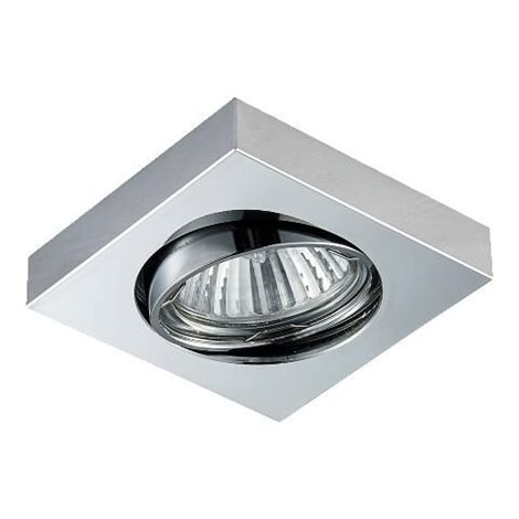DOWNLIGHT podhledové svítidlo 1x GU10 50W bez zdroje 7,8cm hranaté IP20, chromové