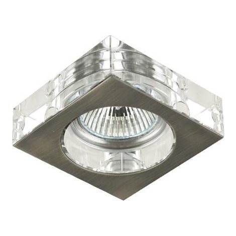 DOWNLIGHT podhledové svítidlo 1x GU10 50W bez zdroje 7,8cm hranaté IP20, saténový nikl