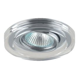 DOWNLIGHT podhledové svítidlo 1x GU10 50W bez zdroje 10cm kulaté IP20, chrom/křišťál