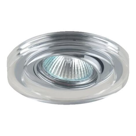 DOWNLIGHT podhledové svítidlo 1x GU10 50W bez zdroje 10cm kulaté IP20, chrom/křišťál