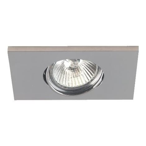 DOWNLIGHT podhledové svítidlo 1x GU10 50W bez zdroje 10x8cm hranaté IP20, chromové