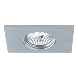 DOWNLIGHT podhledové svítidlo 1x GU10 50W bez zdroje 10x8cm hranaté IP20, broušený hliník