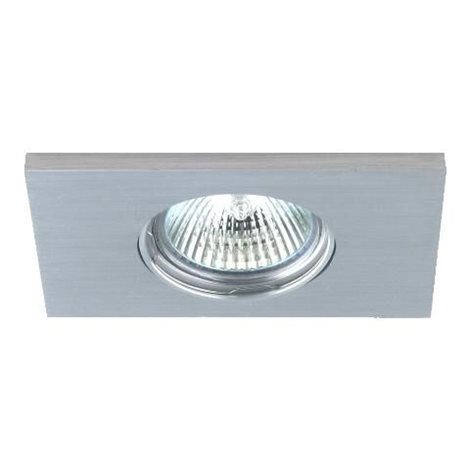 DOWNLIGHT podhledové svítidlo 1x GU10 50W bez zdroje 10x8cm hranaté IP20, broušený hliník
