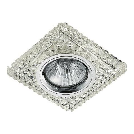 DOWNLIGHT podhledové svítidlo LED 3W 380lm 4000K + 1x GU10 50W bez zdroje 9cm hranaté IP20, chrom 1