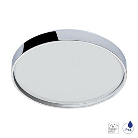 SWIMM koupelnové stropní svítidlo LED 22W 2500lm 4000K 33,5cm kulaté IP44, chromové/třpitivý efekt