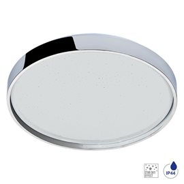 SWIMM koupelnové stropní svítidlo LED 36W 4000lm 4000K 38,5cm kulaté IP44, chromové/třpitivý efekt