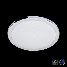 VITTO koupelnové stropní svítidlo LED 18W 1850lm 4000K 31cm kulaté IP44, nikl/třpitivý efekt