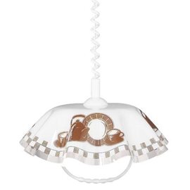 LYRA závěsné stahovací svítidlo 1x E27 60W bez zdroje 40cm kulaté IP20, bílo-hnědé