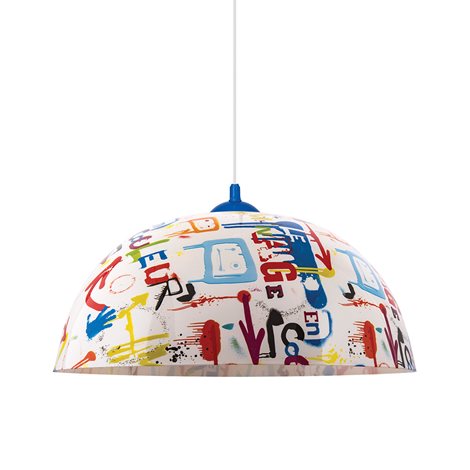 GRAFFITI dětské závěsné svítidlo 1x E27 60W bez zdroje 41cm IP20, barevné