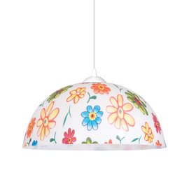 FLOWERS závěsné svítidlo 1x E27 60W bez zdroje 41cm IP20, barevný motiv květiny