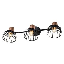 BASKET nástěnné svítidlo 3x E27 60W bez zdroje 54cm IP20, černá/měď