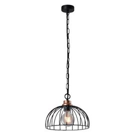 BASKET závěsné svítidlo 1x E27 60W bez zdroje 25cm IP20, černá/měď