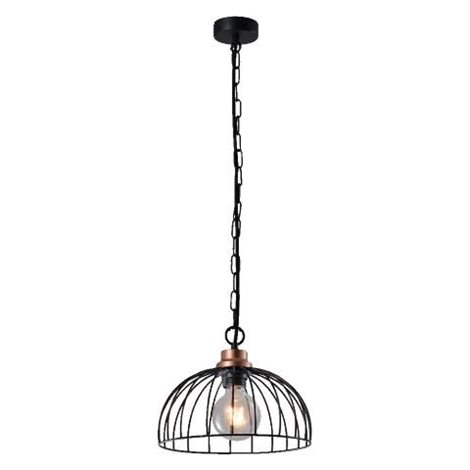 BASKET závěsné svítidlo 1x E27 60W bez zdroje 25cm IP20, černá/měď