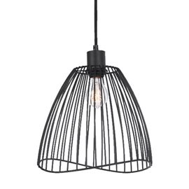 PONY závěsné svítidlo 1x E14 25W bez zdroje 29cm IP20, černá/světlé dřevo