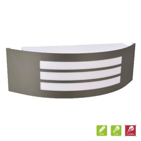 TUX venkovní nástěnné svítidlo 1x E27 15W bez zdroje 31,8cm IP44, tmavě šedé 1
