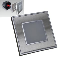 STEP LIGHT schodišťové svítidlo LED 1W 60lm 4000K 8,6cm hranaté IP20, nerezová ocel/satén