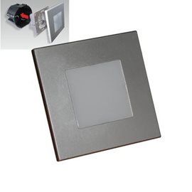 STEP LIGHT schodišťové svítidlo LED 1W 60lm 4000K 8,6cm hranaté IP20, stříbrné