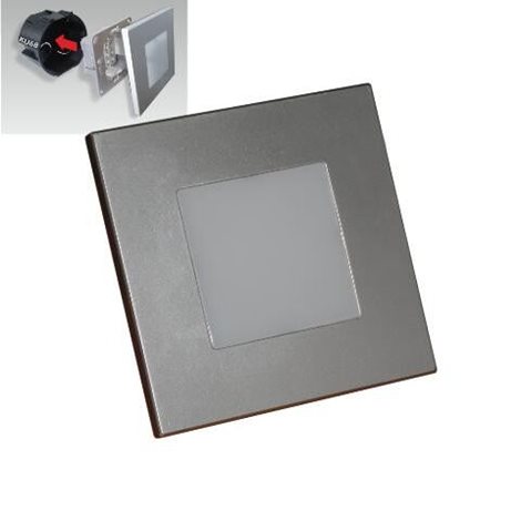 STEP LIGHT schodišťové svítidlo LED 1W 60lm 4000K 8,6cm hranaté IP20, stříbrné 1