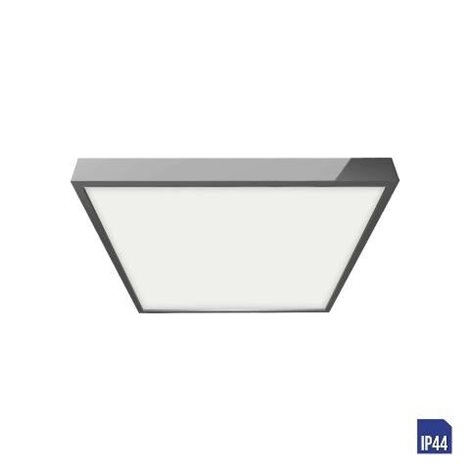 LENYS koupelnový přisazený panel LED 12W 1000lm 4000K 14cm hranatý IP44, chromové 1