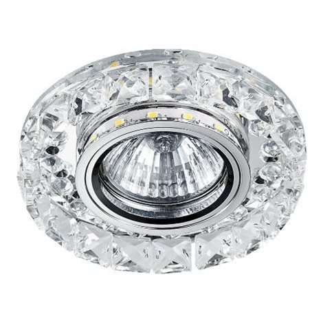 DOWNLIGHT podhledové svítidlo 1x GU10 50W (bez zdroje) + LED 3W 380lm 4000K 9,8cm kulaté IP20, chrom