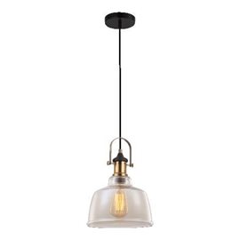 FAMOSA závěsné svítidlo 1x E27 40W bez zdroje 22,5cm IP20, matně černé/koňakové