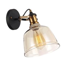 FAMOSA nástěnné svítidlo 1x E27 40W bez zdroje IP20, matně černé / koňakové