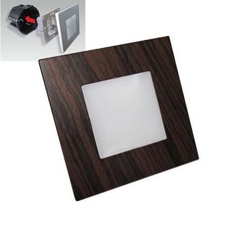 STEP LIGHT schodišťové svítidlo LED 1W 60lm 4000K 8,6cm hranaté IP20, tmavé dřevo 1