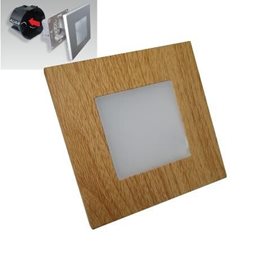 STEP LIGHT schodišťové svítidlo LED 1W 60lm 4000K 8,6cm hranaté IP20, světlé dřevo