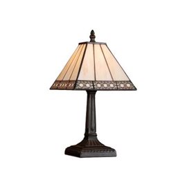 TIFFANY stolní lampa 1x E14 40W bez zdroje 34cm IP20, antická hnědá / vitráž