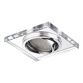 DOWNLIGHT podhledové svítidlo 1x GU10 50W bez zdroje 9cm hranaté IP20, chromové