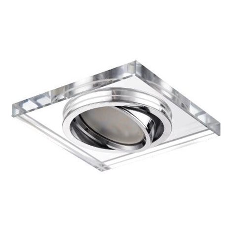 DOWNLIGHT podhledové svítidlo 1x GU10 50W bez zdroje 9cm hranaté IP20, chromové