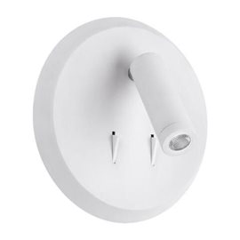 MALEO nástěnné svítidlo s vypínačem LED 3W + 6W 500lm 3000K 18cm IP20, bílé