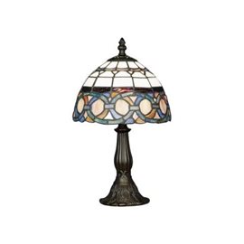 TIFFANY stolní lampa 1x E14 40W bez zdroje 33,5cm IP20, antická hnědá / vitráž