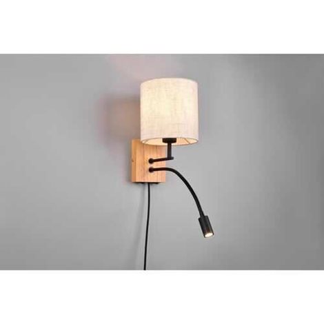 212879236 NILAM nástěnné svítidlo s vypínačem 1x28W + 1x3,1W 310lm 3000K LED přírodní dřevo, bílá 4