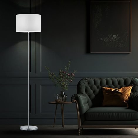 401100101 Trio Hotel, stojací lampa z bílého textilu, 1x60W E27, výška 160cm 2