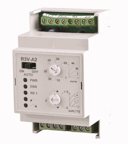 R3V-A2 Regulátor tří a čtyřcestných ventilů s ekvitermním řízením pro UT