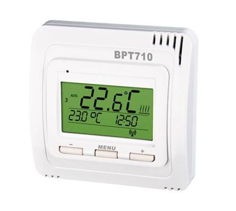BT710-1-1 RF Bezdrátový termostat-vysílač, zelený LCD, bílý