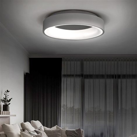 WO768-G LED stropní světlo kulaté Treviso, 48W, 2880lm, stmívatelné, dálk. ovládání, šedá 4