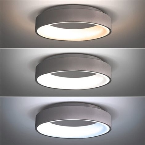 WO768-G LED stropní světlo kulaté Treviso, 48W, 2880lm, stmívatelné, dálk. ovládání, šedá 5