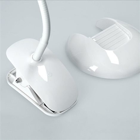 WO42 LED stmívatelná lampička 2v1, podstavec i klip, 5W 4000K, 3 barevné kryty 6