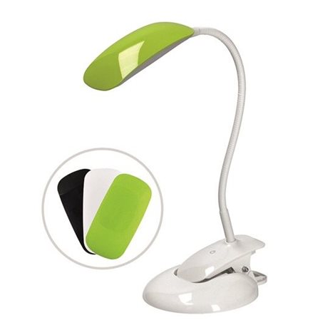 WO42 LED stmívatelná lampička 2v1, podstavec i klip, 5W 4000K, 3 barevné kryty 1