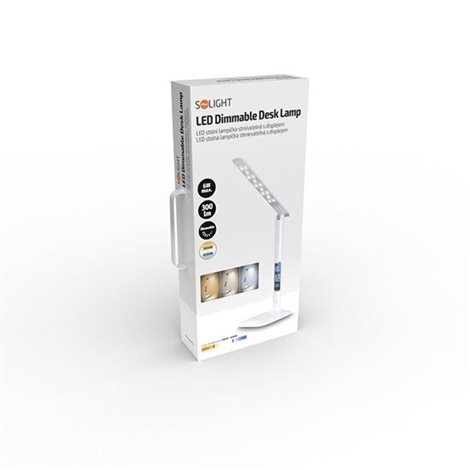 WO43 LED stmívatelná stolní lampička s displejem, 6W, volba teploty světla, bílý lesk 2