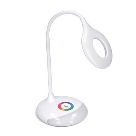 WO44 LED stolní lampička nabíjecí, 5W, RGB podsvícení, stmívatelná, USB napájení 3