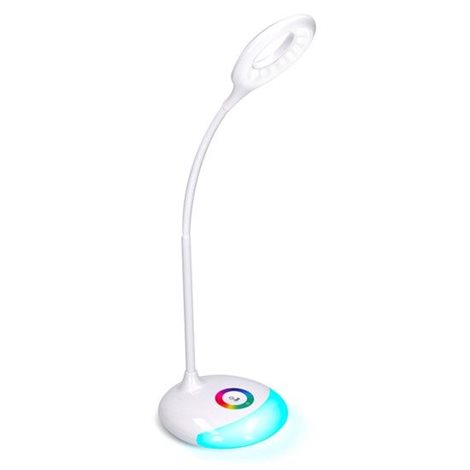 WO44 LED stolní lampička nabíjecí, 5W, RGB podsvícení, stmívatelná, USB napájení 1