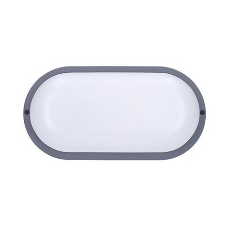 WO744-G LED venkovní osvětlení oválné, 13W, 910lm, 4000K, IP54, 21cm, šedá barva 4